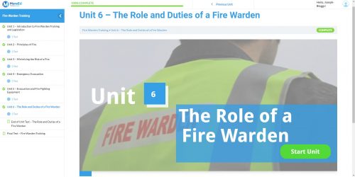 Fire Warden Training Unit Example
