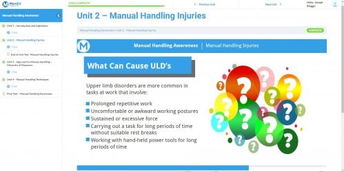 Manual Handling Slide Example
